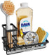 SWTYMIKI Sink Caddy Sponge Holder for Kitchen, Stainless Steel Organizer with High Brush Holder for Countertop