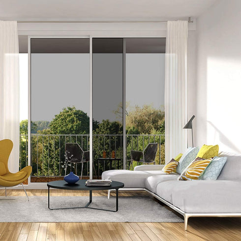 WPCTEV One Way Mirror Window Film - Daytime Privacy Static Non-Adhesive Decorative Heat Control for Home and Office