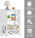 BYFU White Side Table, Small End Table with Storage Shelf, 3-Tier Nightstand for Bedroom and Living Room