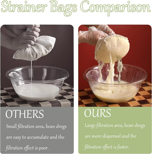 5PCS Ultra Fine Mesh Strainer Bags, Cheese Cloth Bags for Straining, Reusable Nylon Cheese Cloth Filter Bag for Filter