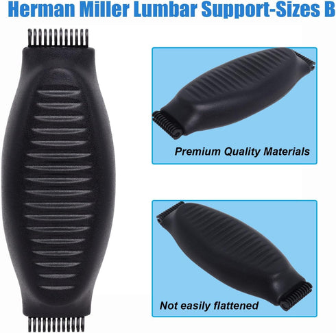 Herman Miller Classic Aeron Chair Lumbar Support Pad Replacement - Size B: Medium, Black