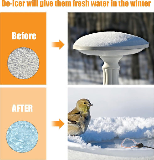 500W Kardeep Bird Bath Heater, Cast Aluminum Submergible Stock Tank Heater De-icer Thermostatic Control Chicken Water
