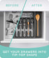 JULY HOME Expandable Kitchen Drawer Organizer, Plastic Flatware Drawer Organizer/Utensil Holder, Multipurpose