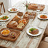 3pcs Rectangular Serving Tray with Handles, Decorative Wicker Organizer Baskets Storage Tray for Coffee Table, Bread