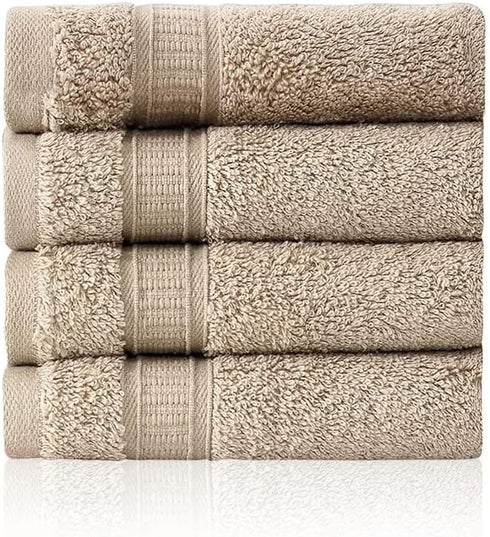4 Piece 13 13 Soft Turkish Cotton Washcloths for Bathroom, Kitchen, Hotel,