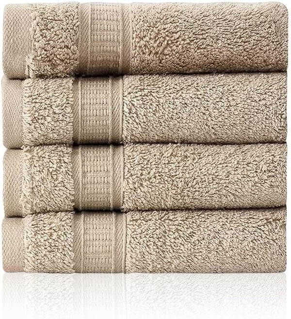 4 Piece 13 13 Soft Turkish Cotton Washcloths for Bathroom, Kitchen, Hotel,