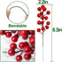 25 Pack Red Berry Stems Waterproof Christmas Picks Sprays for Christmas Tree Decorations Holly Berry Artificial Fruit