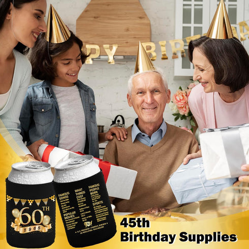 60th Birthday Can Cooler Sleeves, Pack of 12-1962 Sign - 60th Anniversary Decorations - Dirty 60th Birthday Party