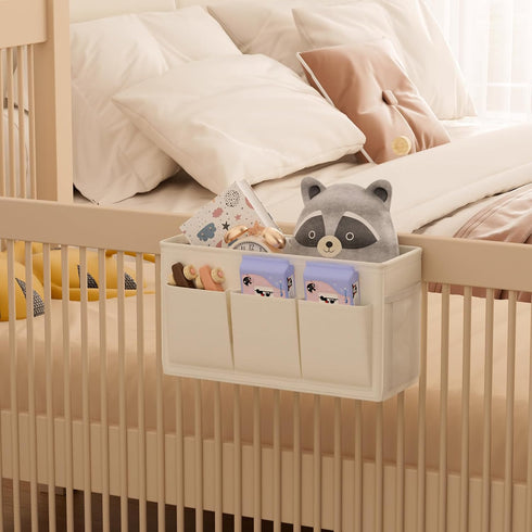 6 2pcs) Edudif Dual-purpose Bedside Caddy Bedside Organizer, Bed Caddy with Pockets, Versatile Bedside Storage Solution