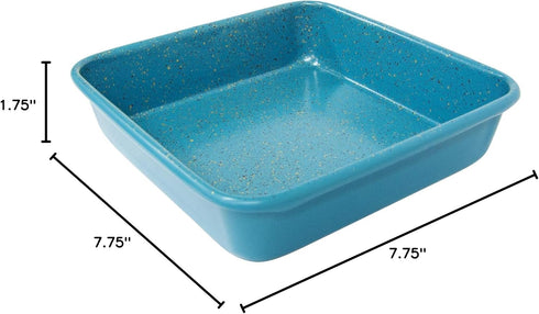 casaWare 7-Inch Toaster Oven Ultimate Series, Commercial Weight Ceramic Non-Stick Square Pan, Blue Granite