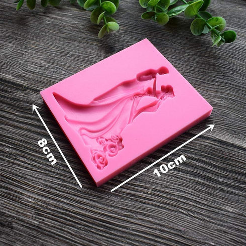 Bride and Groom Fondant Mold Set - Tuxedo Wedding Dress Cake Topper Decorating Chocolate Candy Polymer Clay Resin Epoxy