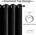 MRTREES Blackout Valance Curtain Kitchen Tiers, Short Cafe Curtains Room Darkening, Triple Weave Bathroom Small Window Curtains Grommet Top Half Window Treatments Set(2 Panels, 34x18 Inches, Black) by MRTREES