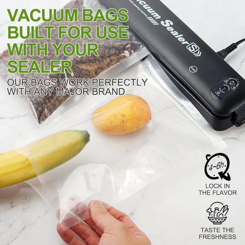 Vacuum Sealer Bags - 6" x 20' (3 Rolls), Reusable & Sous Vide, BPA-Free Food Saver Vacuum Sealer Bags