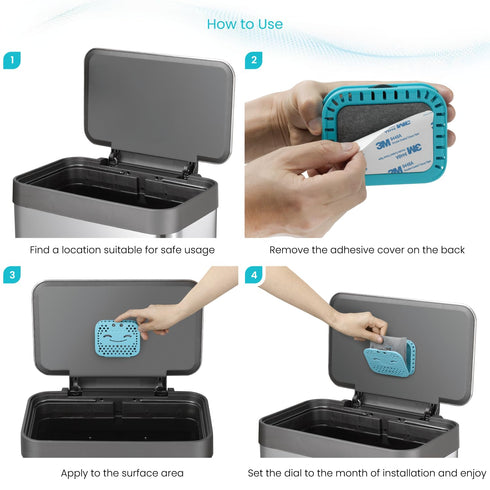 Home Zone Living CleanAura Deodorizing Filter Kit with Charcoal Filter Bag and Magnetic Sticker to Eliminate Odor