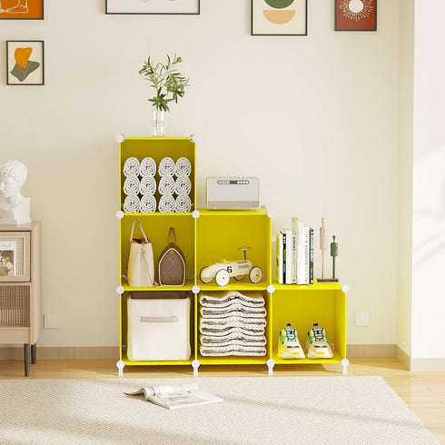 6 Closet AWTATOS Cube Storage Organizer, Cube Organizers and Storage, DIY Stackable Bookshelf Plastic Clothes Organizer