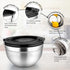 P&P CHEF Set of 5 Stainless Steel Mixing Bowls with Black Lids, Nesting Salad Mix Bowl for Mixing, 4.6, 3, 1.5, 1, 0.7