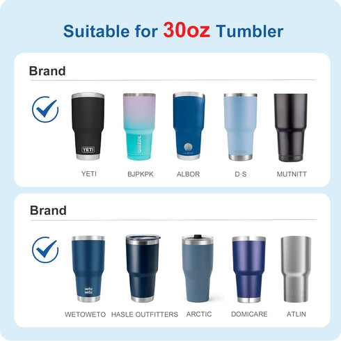 30oz Tumbler Lids, Replacement Lids for 30oz Yeti Tumbler, Ozark Trail, 2 Pack Spill Proof Lids, Dark Purple