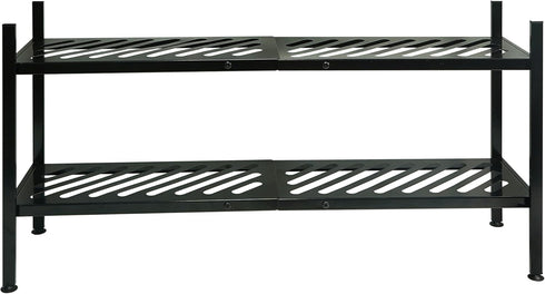 2 35 Inches Closet, Shoe Rack - Metal Shoe Organizer Tier Shoes Shelf Storage, Stackable Long Show Stand Holder