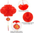 10 Pcs Chinese New Year Lanterns, Red Lanterns Set for Spring Festival Wedding Decoration (25 Cm/10")