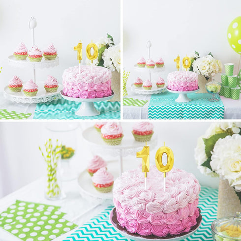10th Birthday Candles Cake Numeral Candles, 3D Number Cupcake Topper Decoration for Birthday Wedding Anniversary