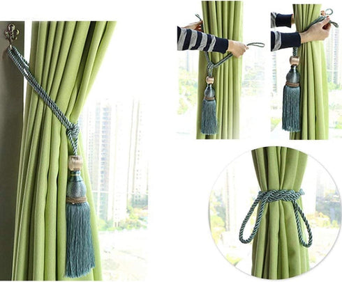 Selling Wonderful Curtain Holdbacks, Decorative Braided Buckle Fastener Accessories for Window Drapery, Set of 2 (Gold)