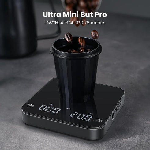 2kg/0.1g Maestri House Mini Coffee Scale with Timer, USB-C Rechargeable Espresso Scale, Accurate Scale for Espresso