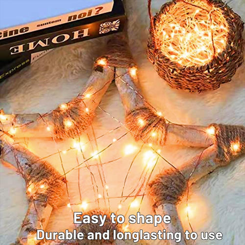 6 Pack 13FT 40LED LED Fairy Lights Battery Operated with Timer, Waterproof Firefly Lights Silver Wire Mini Twinkle