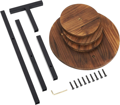 3 AUGOSTA Tier Plant Stand, Tall Metal Wood Shelf Holder for Indoor, Outdoor Display Rack Flower Pot Stand for Corner