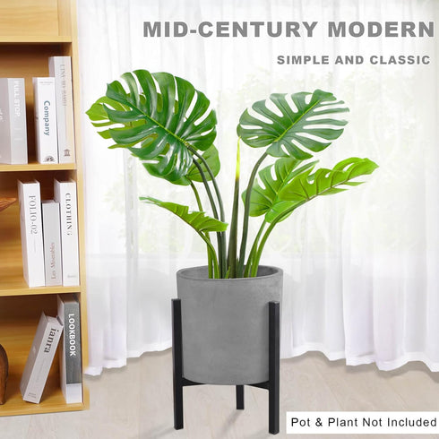 2 Pack 8 10 12 inch IZIDDO Adjustable Plant Stand, Metal Planter Stands Indoor Outdoor, Mid Century Modern Plant