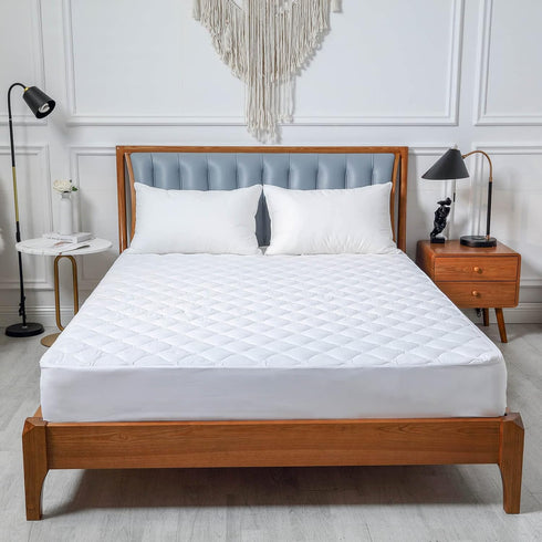Quilted Waterproof King Size Mattress Protector Pad for Air Mattress Soft Noiseless Fitted Matress Cover with Elastic