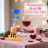 Childom Birthday Gifts for Women, Christmas Rose Gifts for Her Mom, Blue Rose with Love Stand for Wife