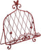 Iron Cookbook Stand, Book Holder Adorned with Bird, Worn Red Color