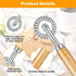 LIQWEI Pasta Cutter Wheel, Pastry and Pasta Cutter Wheel Pastry Ravioli Wheel Cutter With Long Wooden Handle