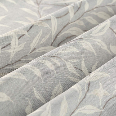 VOGOL Window Short Curtains Valances, 52 x 18, Grey, Rustic Style Leaf Print Small Drapes for Kitchen