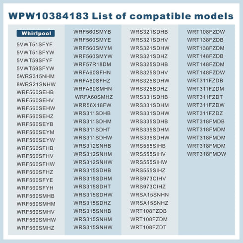WPW10384183 Refrigerator Thermistor Compatible with Whirlpool Kenmore, 2118228 AH3500720 EA3500720 Replacement Parts