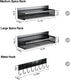 Magnetic Spice Rack for Refrigerator, 3 Pack Magnetic Shelf, Moveable Fridge Organizer with 8-Hook Rack, Seasoning Organizer for Kitchen by Aufworld