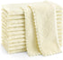 Homaxy 12 Pack Kitchen Dish Cloths, 10 x 10 Inches, Cream Yellow, Super Soft Absorbent Coral Velvet Cleaning Cloths