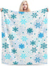 Perinsto Christmas Winter Snowflakes Throw Blanket Ultra Soft Warm All Season Decorative Fleece
