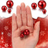150 Pieces Faux Pearls Vase Filler, Gloss Beads Mixed Sizes Round Pearl for Home Party Wedding Decor, 8/14/20 mm (Red)
