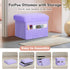 300 lbs, 17x13x13IN Small Ottoman with Storage, Folding Soft Fur Storage Foot Rest Stool with Thicker Furry Padded