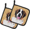 Caroline's Treasures SC9129PTHD Pair of Pot Holders, Saint Bernard Wipe Your Paws, 7 1/2 x 7 1/2