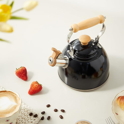 ROCKURWOK Tea Kettle, 1.6 Quart Whistling Tea Kettle, Food Grade Stainless Steel with Cool Touch Ergonomic Handle