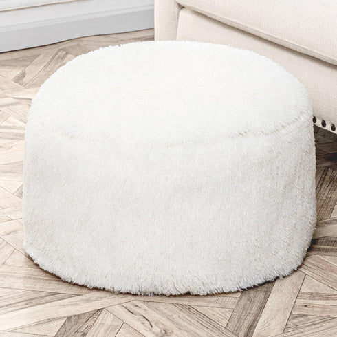 20x12 Inches Asuprui Ottoman Pouf Unstuffed Ottoman Foot Rest Floor Pouf Round Floor Bean Bag Chair No Filler Foot Rest