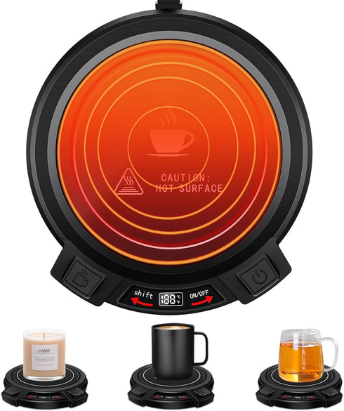 TYVOLYN 8H Tech/3 Settings,Constant Coffee Mug Warmer for Desk-Smart Candle Warmer Auto Shut Off,Coffee Cup Heater
