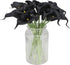 Duovlo 20pcs Calla Lily Bridal Wedding Bouquet, Real Touch Artificial Flower Home Party Decor (Black)