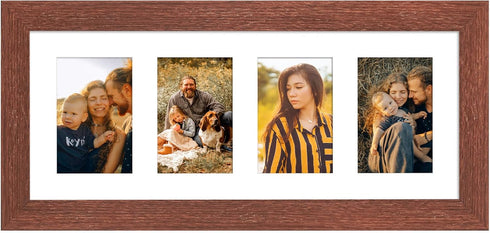 8x20 Picture Frame Display 4 opening 4X6 Picture Frame Collage,Multi Photo Frame