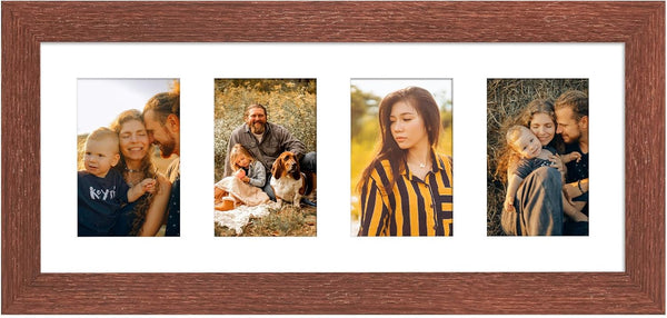 8x20 Picture Frame Display 4 opening 4X6 Picture Frame Collage,Multi Photo Frame