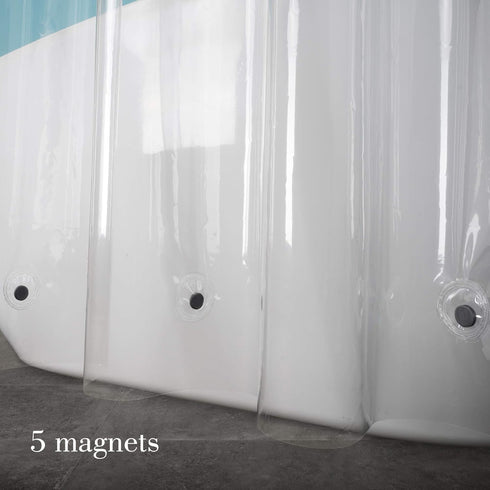 EurCross 9G Clear Extra Long Shower Curtain Liner, 72 x 84 inches with 5 Magnets, Heavy Duty PEVA Plastic
