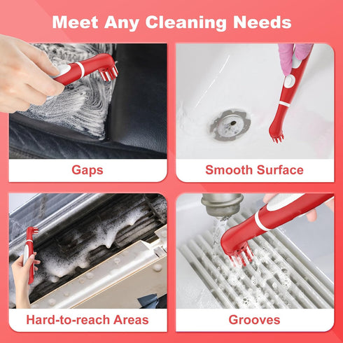 SOARING Rechargeable Electric Cleaning Brush - 4 in 1 Cordless Motorized Brush for Bathroom & Kitchen