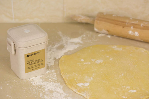 Ceramic Pie Weights, Natural Baking Beans with Wheat Straw Container, 2.2Lb | 1000g